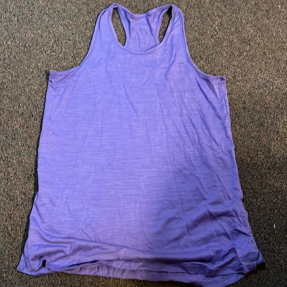 purple racer back tank top